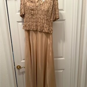 Elegant Tan Evening Gown